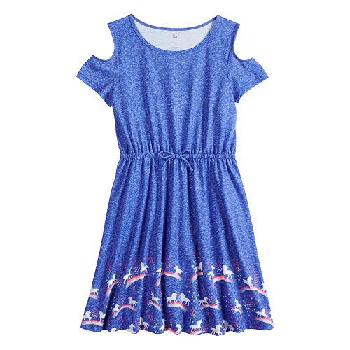 Girls 7 16 Plus Size So Cold Shoulder Fit Flare Dress