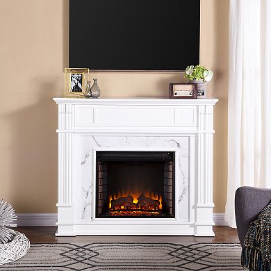 White Electric Fireplace