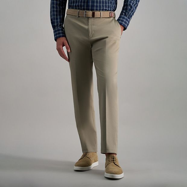 Men's Haggar Iron Free Premium Khaki Straight-Fit Flat Front Perfect Fit  Waistband Casual Pant