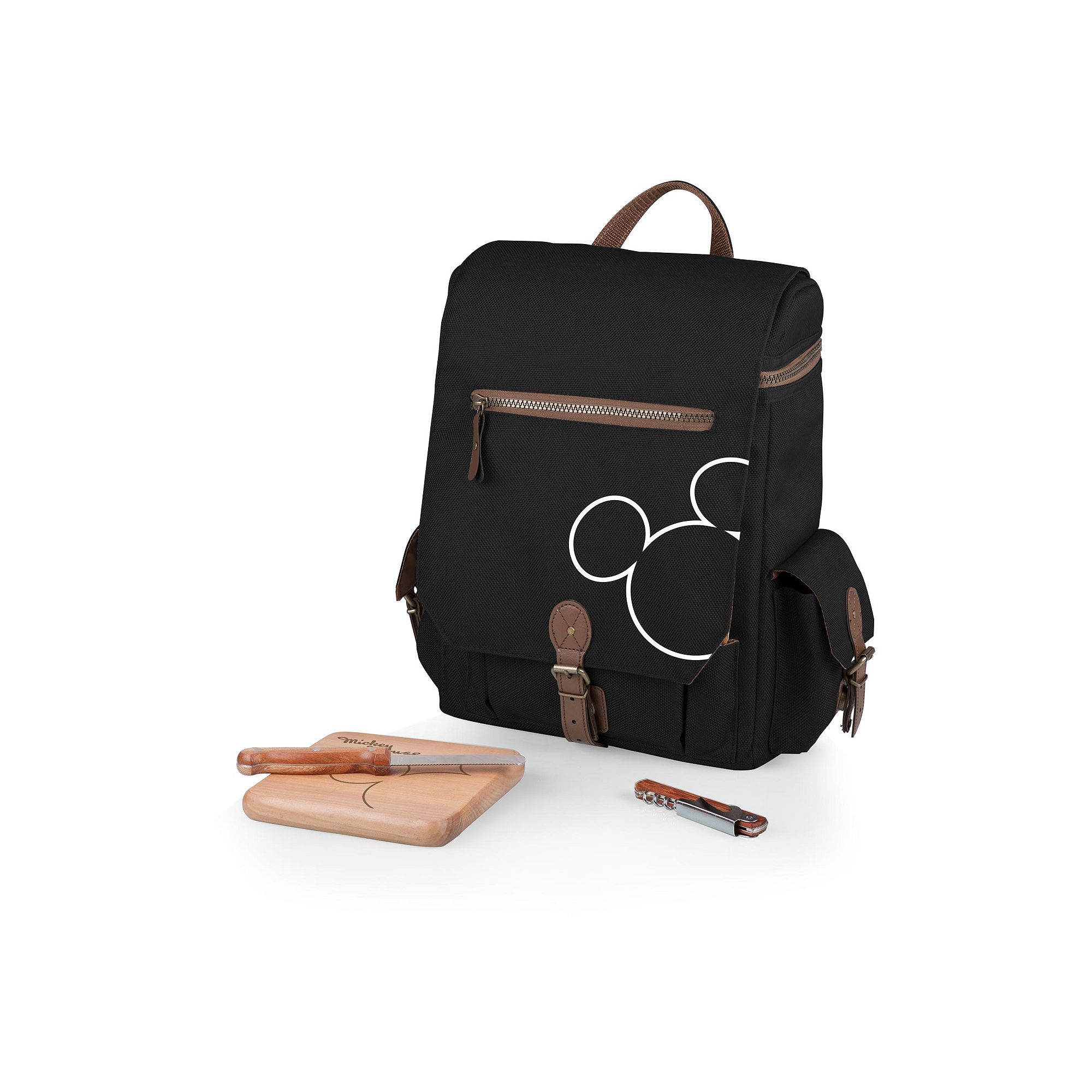 Disneys Mickey Mouse 3-Bottle Wine & Cheese Tote by Picnic Time, Black