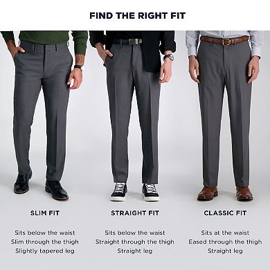 Men's Haggar® Iron Free Premium Khaki Slim-Straight Fit Flat Front Perfect Fit Waistband Casual Pant