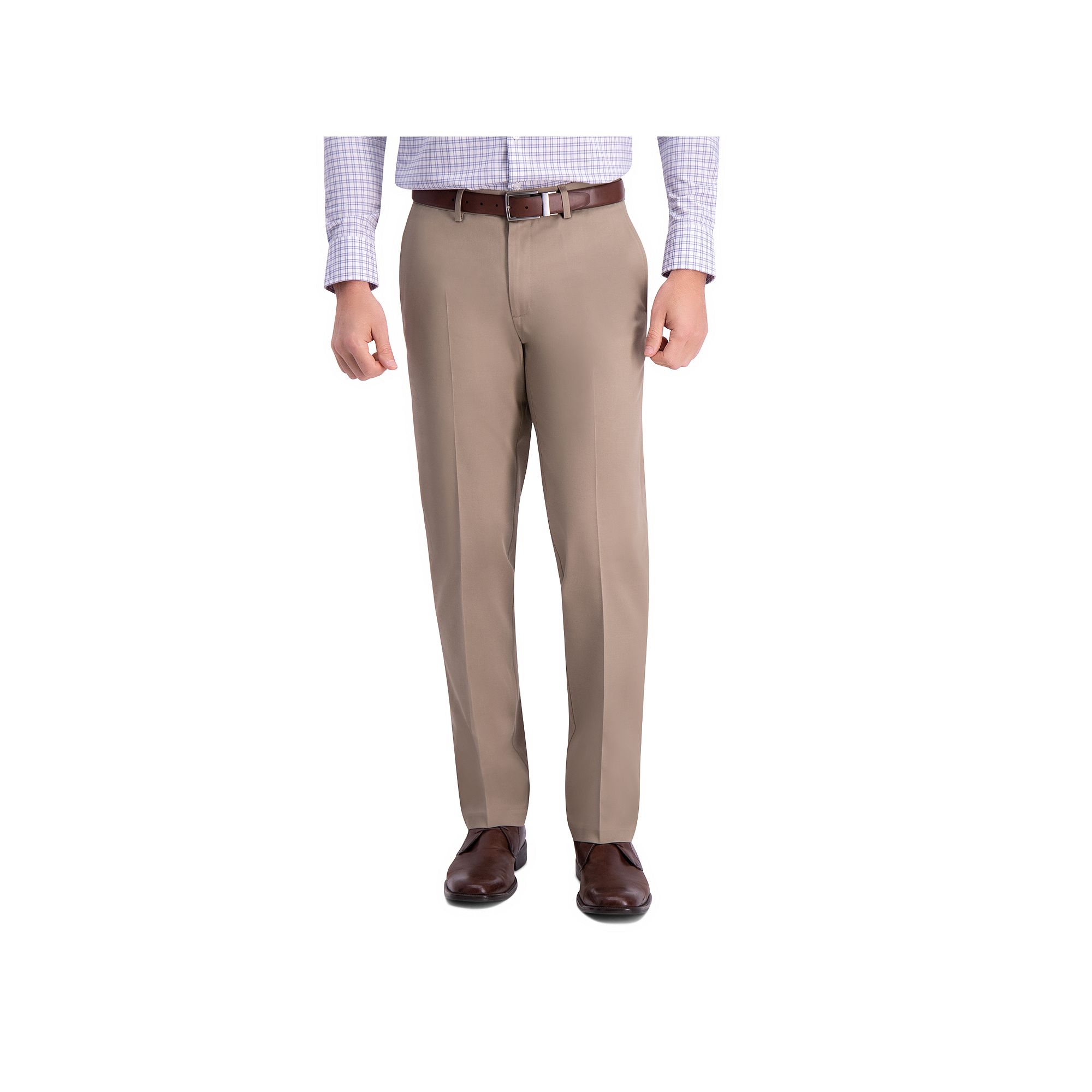Mens Haggar® Iron Free Premium Khaki™ Slim-Straight Fit Flat Front Perf