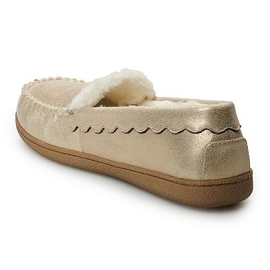 Women's Sonoma Goods For Life® Scalloped Glitter Moccasin Slippers