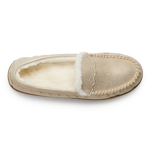 Women's SONOMA Goods for Life™ Scalloped Glitter Moccasin Slippers
