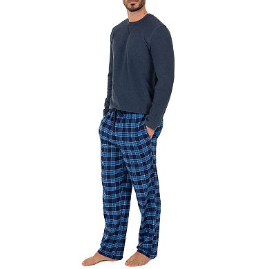 Men's Chaps Solid Microfleece Tee & Plaid Flannel Sleep Pants Set