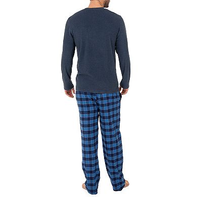 Men's Chaps Solid Microfleece Tee & Plaid Flannel Sleep Pants Set