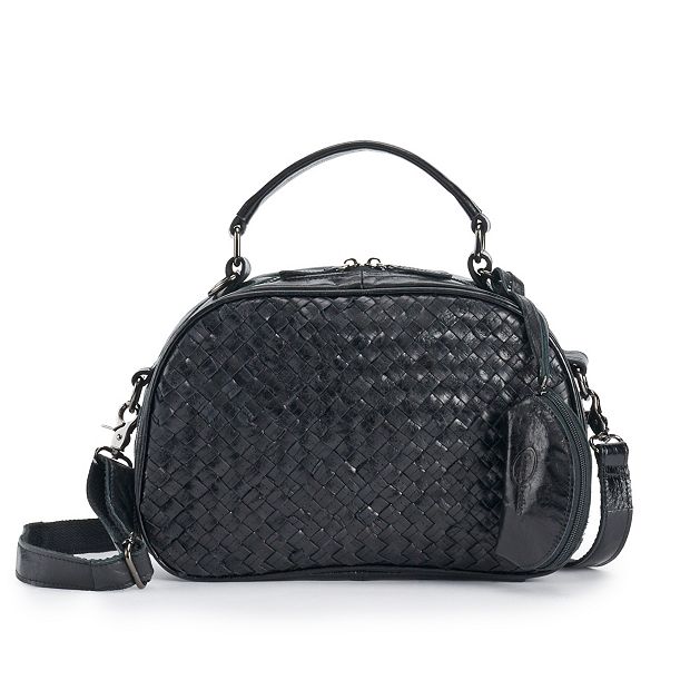 AmeriLeather Beckett Woven Convertible Satchel display picture 1