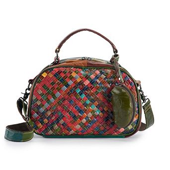 AmeriLeather Beckett Woven Convertible Satchel