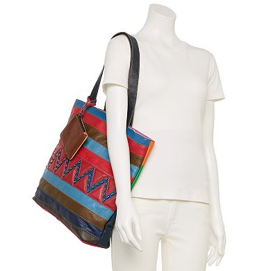 Womens Amerileather Etta Rainbow Tote
