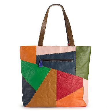 Womens Amerileather Etta Rainbow Tote