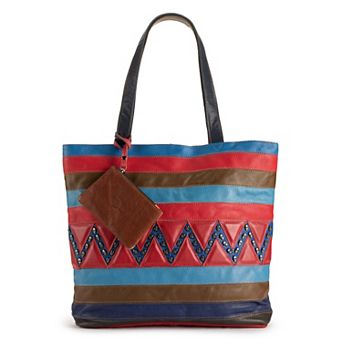 Womens Amerileather Etta Rainbow Tote