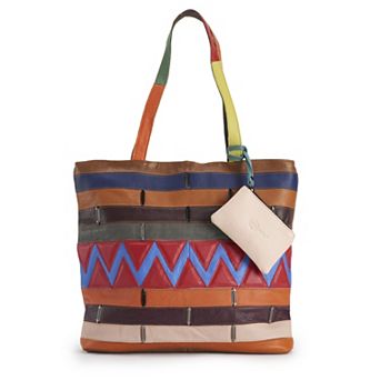 Womens Amerileather Etta Rainbow Tote