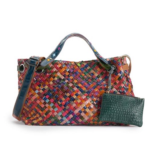 Womens Amerileather Cybil Woven Handbag