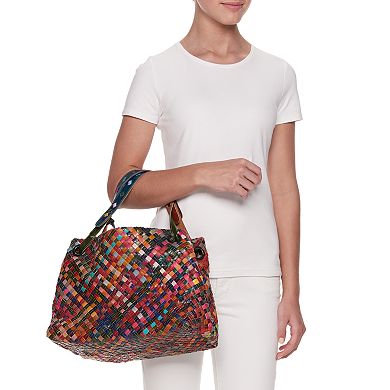 Women's AmeriLeather Cybil Woven Satchel