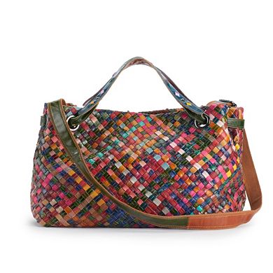 Women's AmeriLeather Cybil Woven Satchel