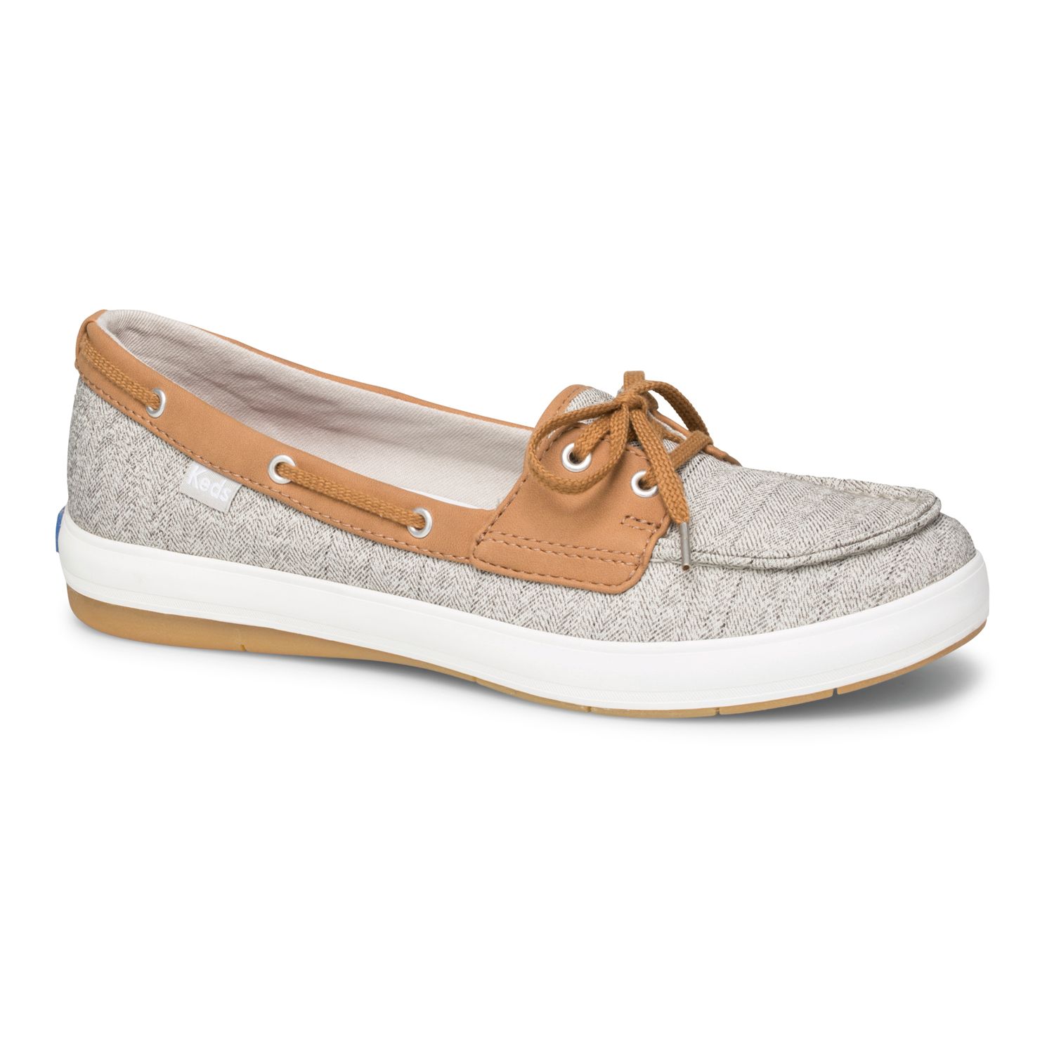 keds boat shoes white