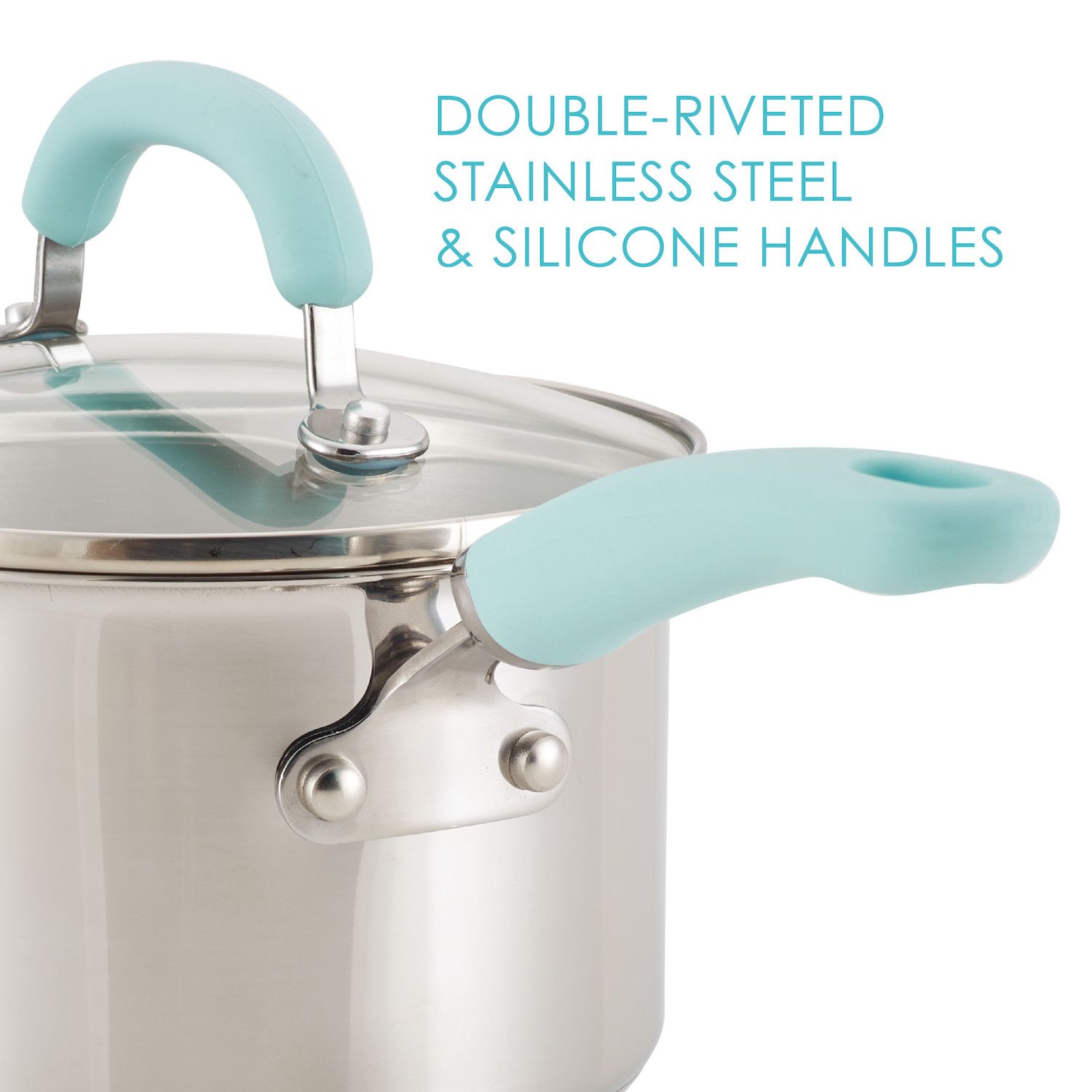 Reviews for Rachael Ray Create Delicious 10-Piece Stainless Steel Cookware Set in Stainless Steel with Light Blue Handles | Pg 1 - The Home Depot
