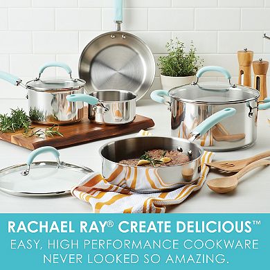 Rachael Ray Create Delicious 10-pc. Stainless Steel Cookware Set