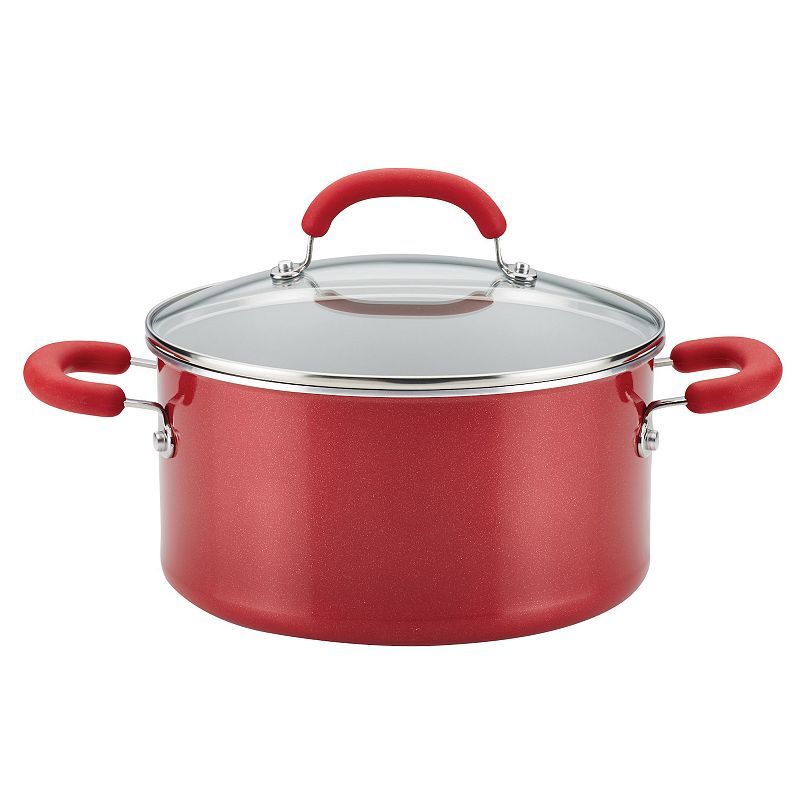 T-fal Oval Covered Cast Aluminum Pot, Red 6.3 qt