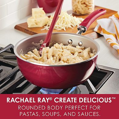 Rachael Ray Create Delicious Aluminum Nonstick Induction Chef's Pan, 3-Quart