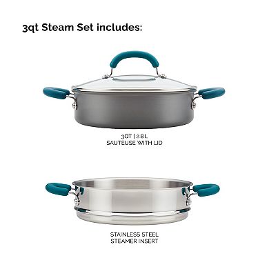 Rachael Ray Create Delicious Hard-Anodized 3-pc. Steamer Set