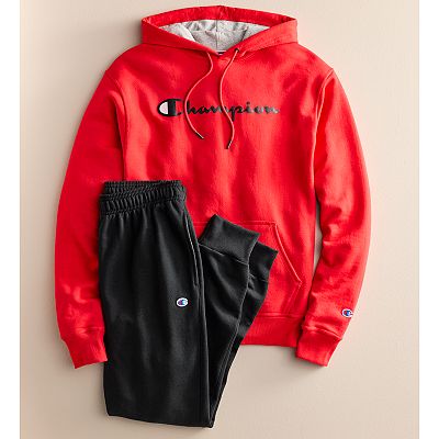 Champion Men s Script Logo Powerblend Hoodie Black