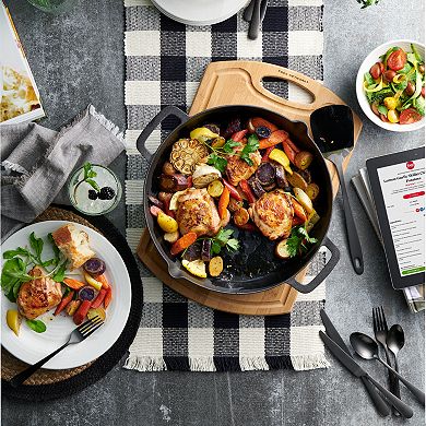 Food Network Round Jute Black Border Placemat