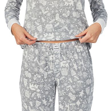 Women's Cuddl Duds Printed Pajamas & Socks Set
