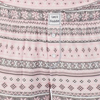 Women's Cuddl Duds Printed Pajamas & Socks Set