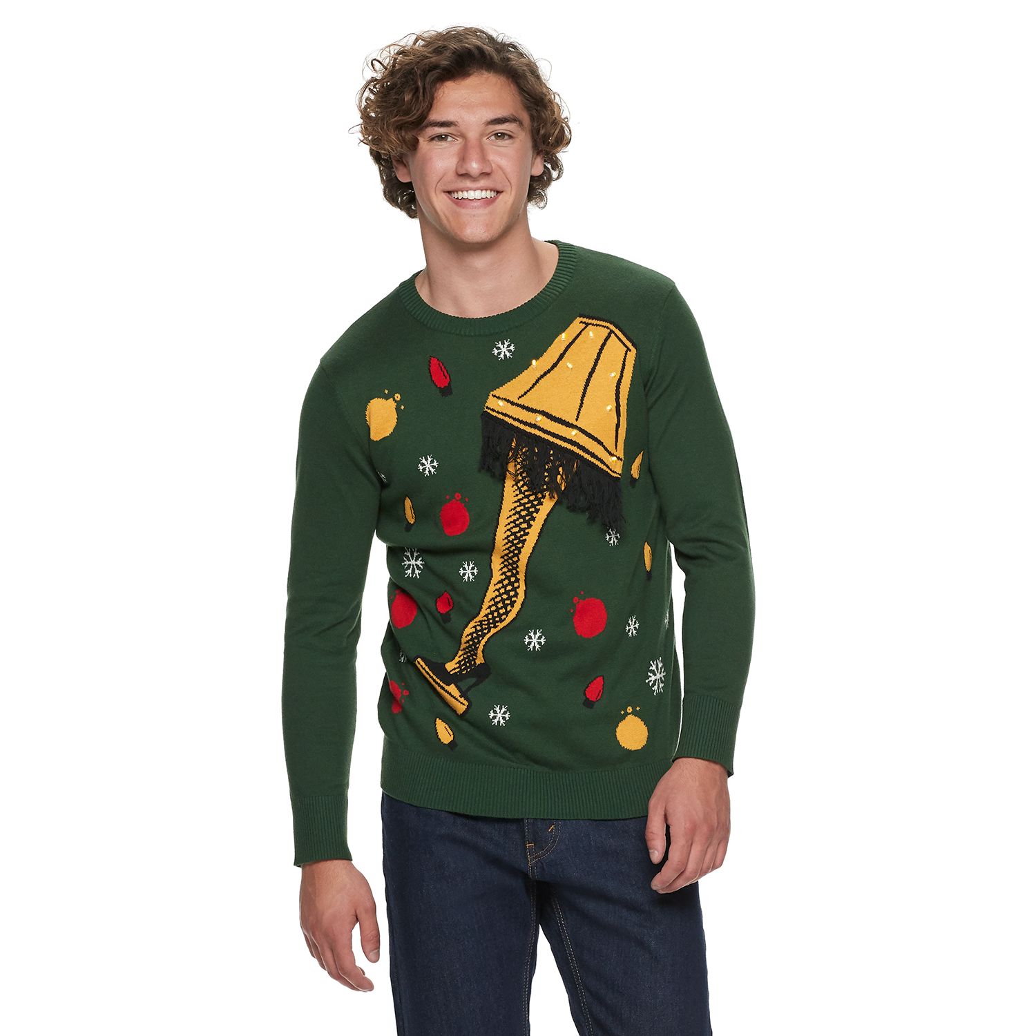 mens ugly christmas sweater light up
