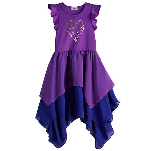 Disney S D Singed Descendants Girls 7 16 Heart Colorblock Ruffle Dress