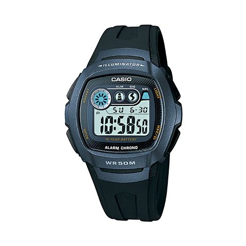 casio men's orange illuminator lcd watch