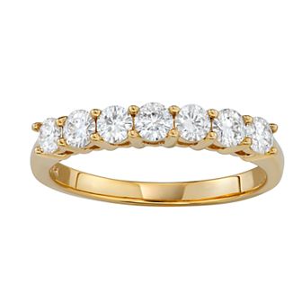Charles & Colvard 14k Gold 3/4 Carat T.W. Lab-Created Moissanite 7 Stone Ring