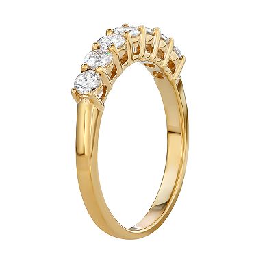 Charles & Colvard 14k Gold 3/4 Carat T.W. Lab-Created Moissanite 7 Stone Ring