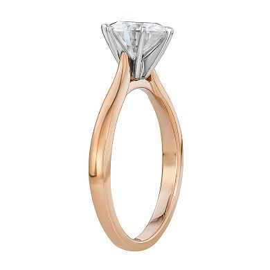 Charles & Colvard 14K Rose Gold 1 9/10 Carat T.W. Lab-Created Moissanite Solitaire Ring
