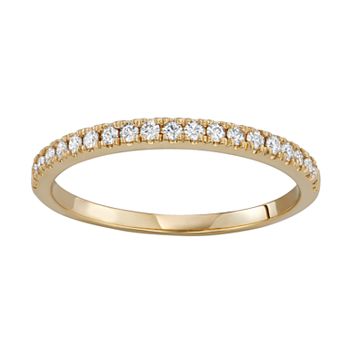 Charles & Colvard 14k Gold 1/4 Carat T.W. Lab-Created Moissanite Wedding Band
