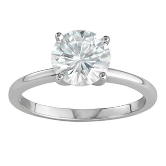 Charles & Colvard 14k White Gold 1 9/10 Carat T.W. Lab-Created Moissanite Solitaire Engagement Ring