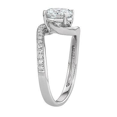 Charles & Colvard 14k White Gold 1 3/4 Carat T.W. Lab-Created Moissanite Bypass Ring