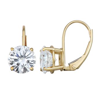 Charles & Colvard 14k Gold 3 Carat T.W. Lab-Created Moissanite Leverback Earrings
