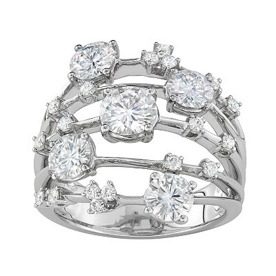 Charles Colvard 14k White Gold 3 1 6 Carat T.W. Lab Created Moissanite Galaxy Ring
