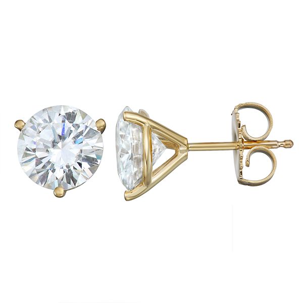 0.34 Carat tw. Round Brilliant Diamond Martini Style Stud Earrings 14k  Yellow Gold (F-VS1)