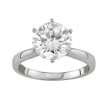 Charles & Colvard 14k White Gold 3 1/10 Carat T.W. Lab-Created Moissanite Solitaire Engagement Ring