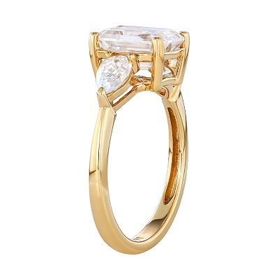 Charles & Colvard 14k Gold 3 3/8 Carat T.W. Lab-Created Moissanite 3-Stone Ring