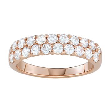 Charles & Colvard 14k White Gold 1 Carat T.W. Lab-Created Moissanite Two-Row Wedding Band