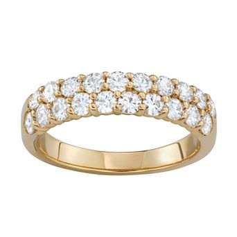 Charles & Colvard 14k White Gold 1 Carat T.W. Lab-Created Moissanite Two-Row Wedding Band