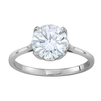 Charles & Colvard 14K White Gold 2 3/4 Carat T.W. Lab-Created Moissanite Round Solitaire Ring