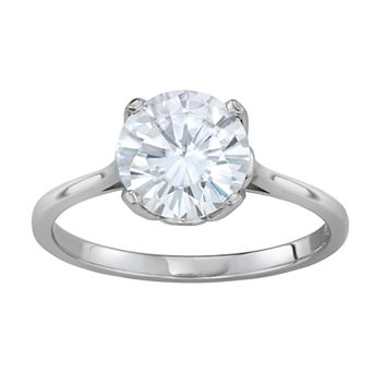 Charles & Colvard 14K White Gold 2 3/4 Carat T.W. Lab-Created Moissanite Round Solitaire Ring