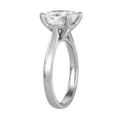 Charles & Colvard 14K White Gold 3-1/3 Carat T.W. Lab-Created Moissanite Cushion Solitaire Ring