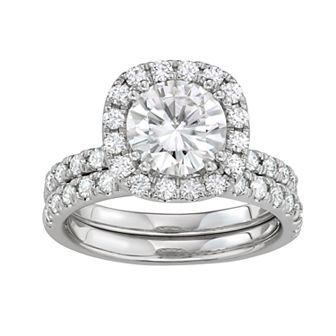 Charles & Colvard 14K White Gold 2 7/8 Carat T.W. Lab-Created Moissanite Bridal Set