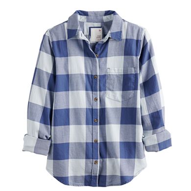 Juniors' SO® Button Down Flannel Shirt